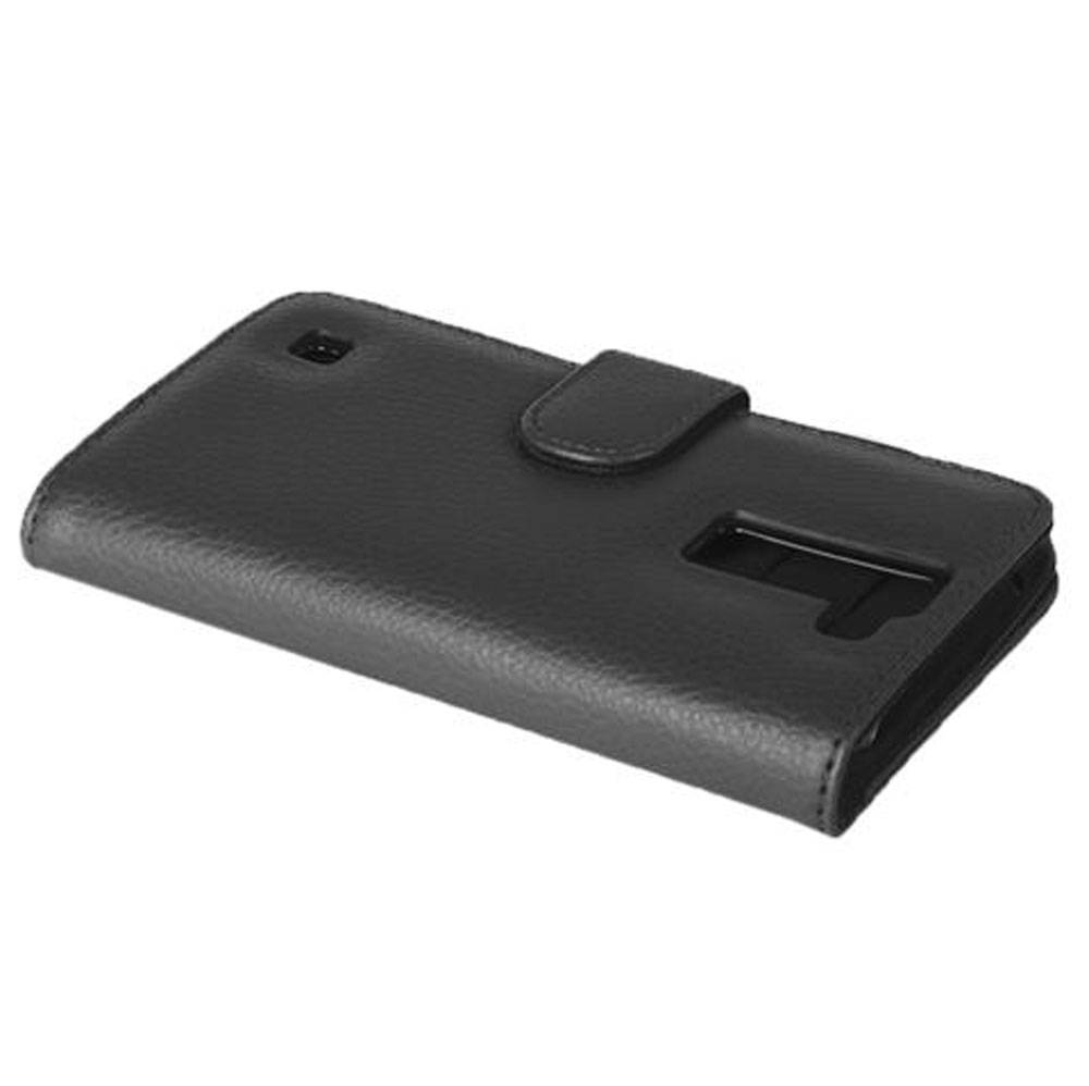 Cadorabo Hülle für LG K8 2016 in Schwarz Backcover Handy Schutz Hülle Book Case Booklet Kartenfächer