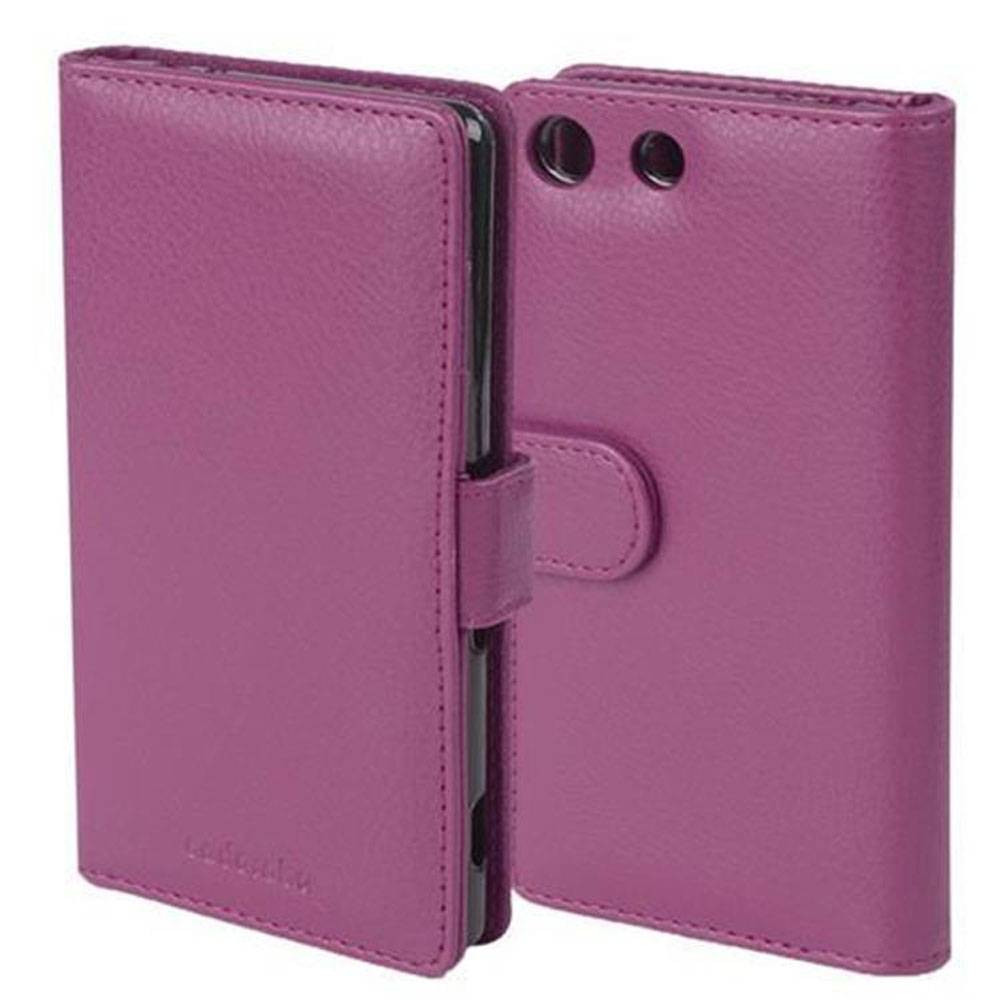 Cadorabo Hülle für Sony Xperia M5 in Lila Backcover Handy Schutz Hülle Book Case Booklet Kartenfächer