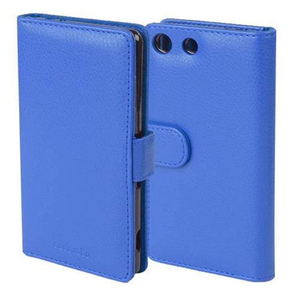 Cadorabo Hülle für Sony Xperia M5 in Blau Backcover Handy Schutz Hülle Book Case Booklet Kartenfächer