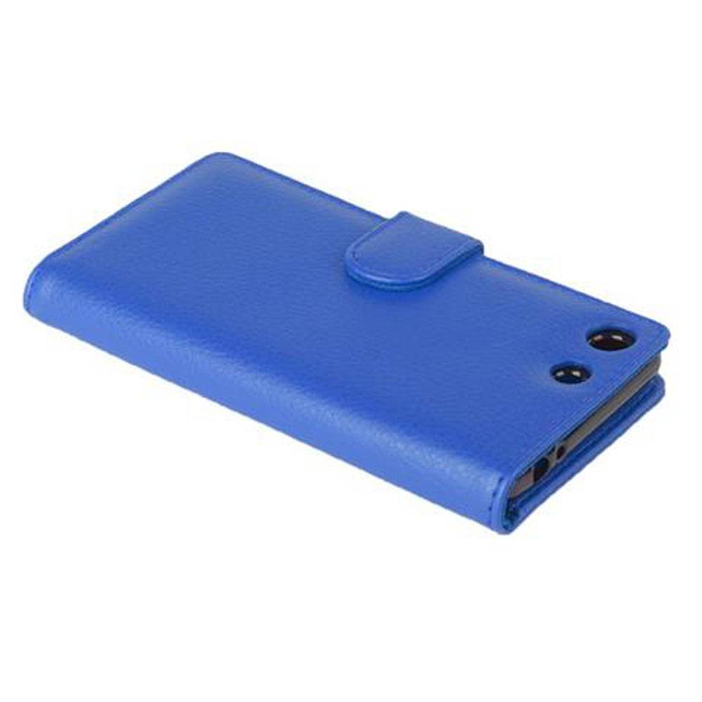 Cadorabo Hülle für Sony Xperia M5 in Blau Backcover Handy Schutz Hülle Book Case Booklet Kartenfächer