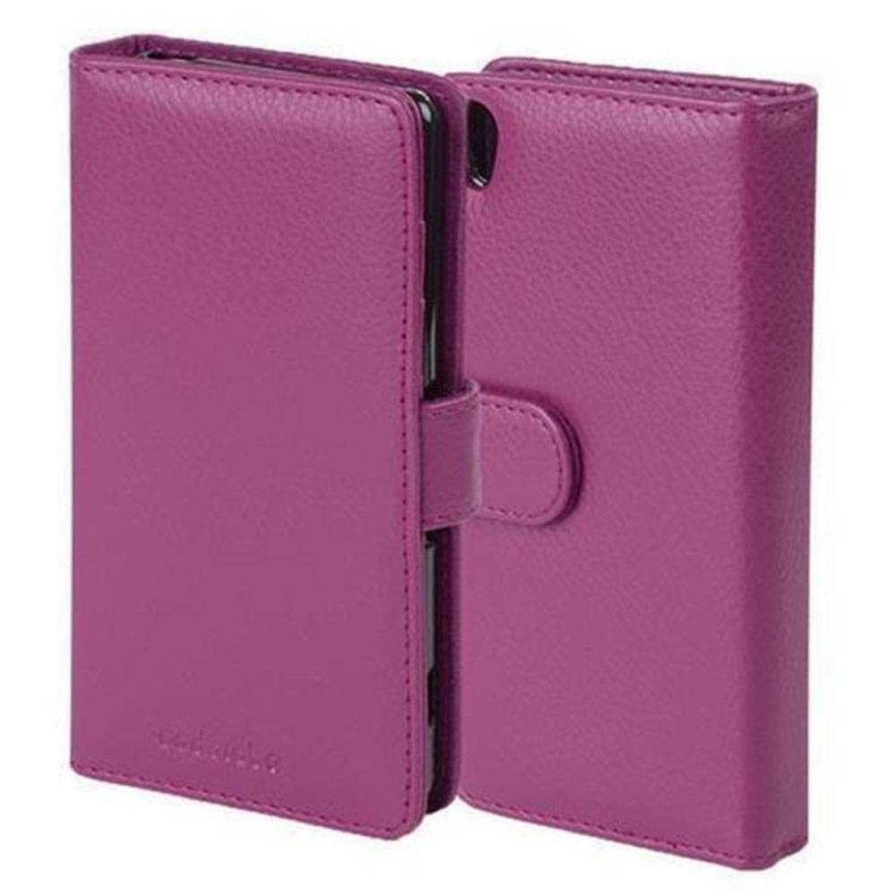 Cadorabo Hülle für Sony Xperia Z5 in Lila Backcover Handy Schutz Hülle Book Case Booklet Kartenfächer