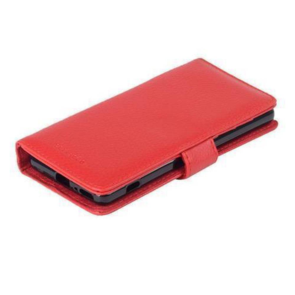 Cadorabo Hülle für Sony Xperia Z5 in Rot Backcover Handy Schutz Hülle Book Case Booklet Kartenfächer