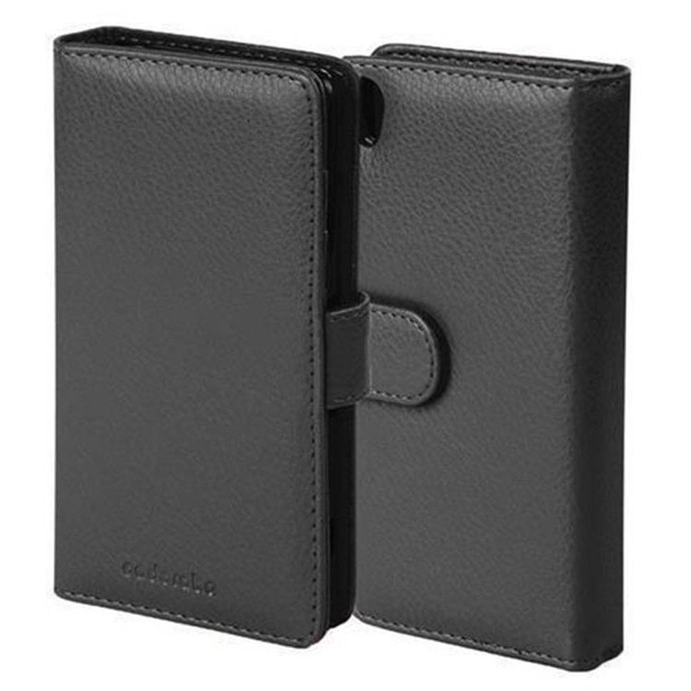 Cadorabo Hülle für Sony Xperia Z5 in Schwarz Backcover Handy Schutz Hülle Book Case Booklet Kartenfächer