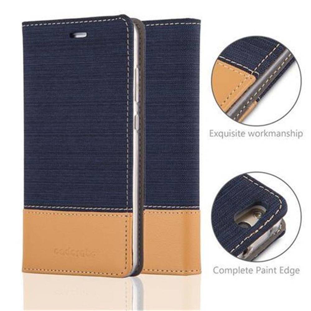 Cadorabo Hülle für Huawei P10 LITE Schutzhülle in Blau Handy Hülle Etui Book Case Cover