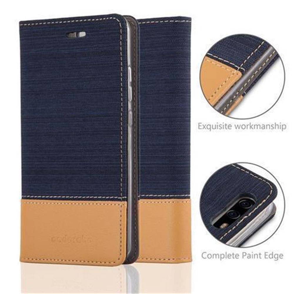 Cadorabo Hülle für Huawei P10 PLUS Schutzhülle in Blau Handy Hülle Etui Book Case Cover