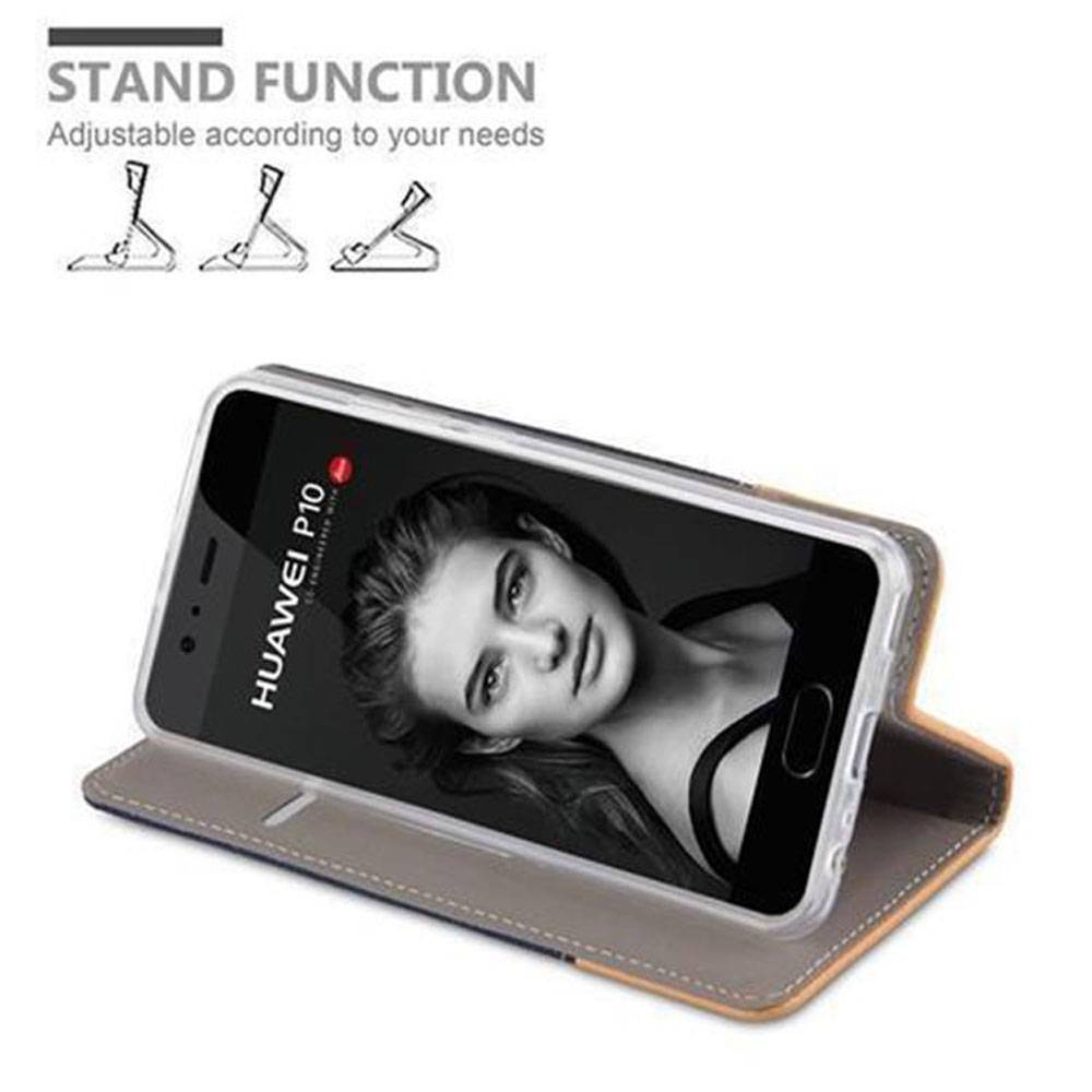 Cadorabo Hülle für Huawei P10 PLUS Schutzhülle in Blau Handy Hülle Etui Book Case Cover