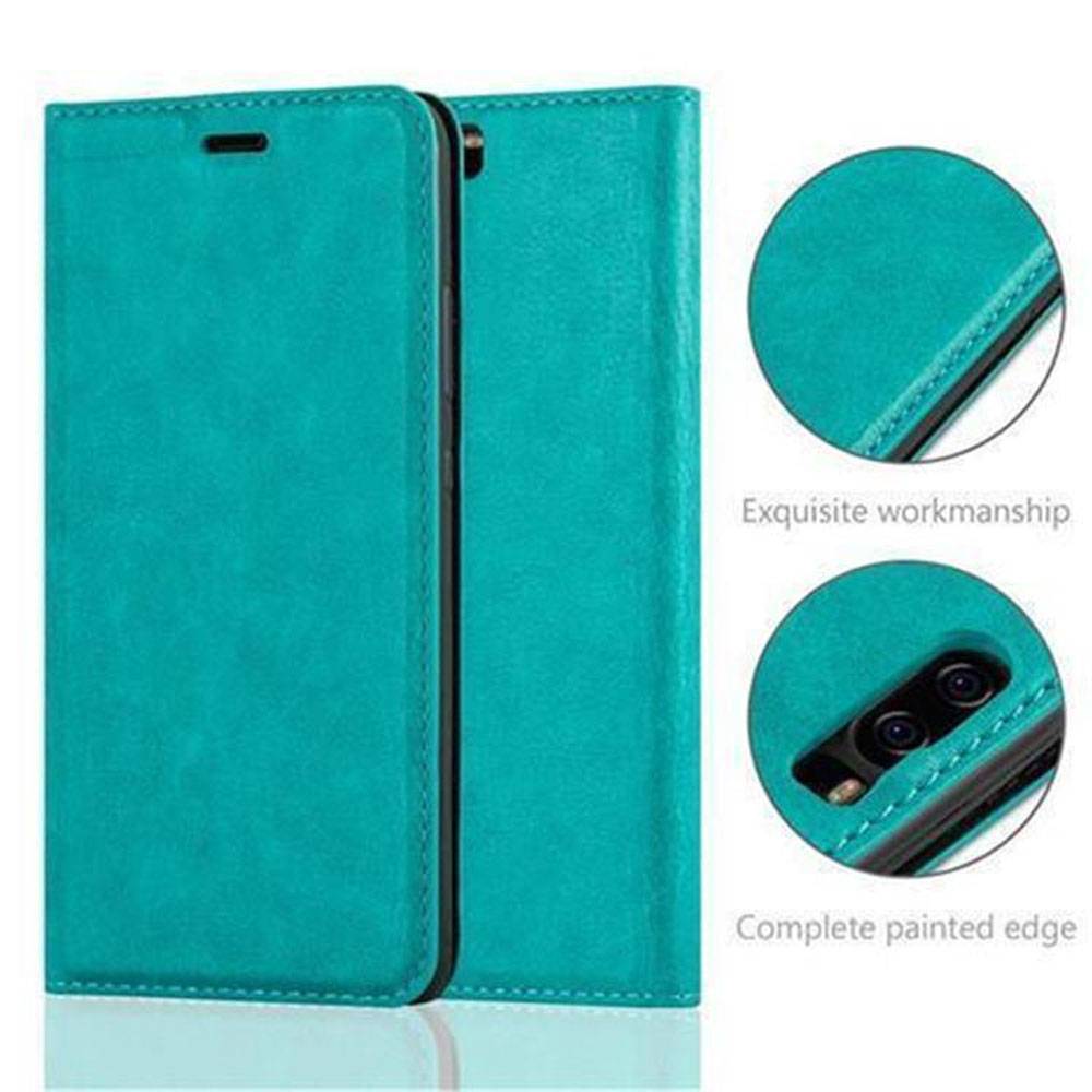 Cadorabo Hülle für Huawei P10 PLUS Schutz Hülle in Türkis Handyhülle Etui Case Cover Magnetverschluss