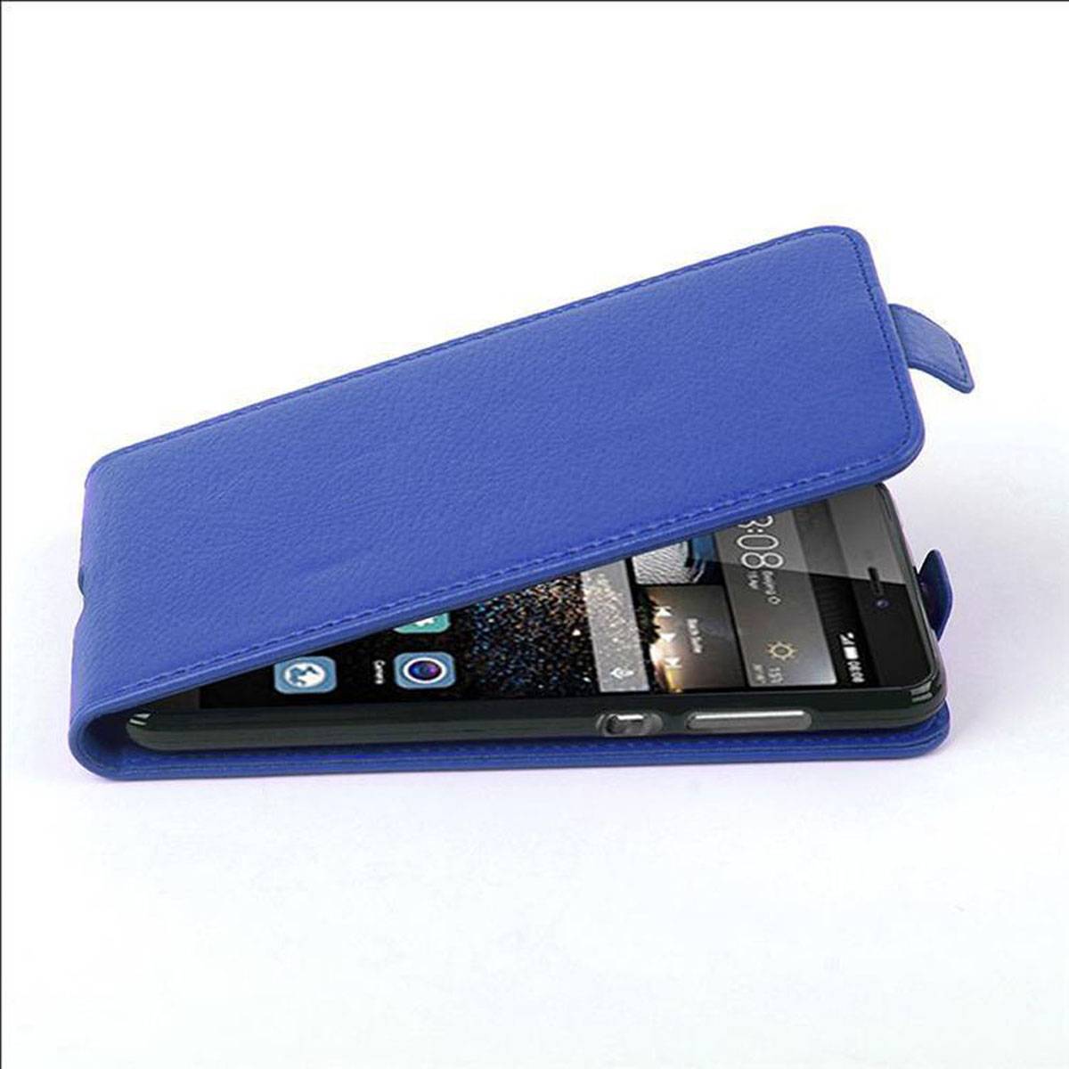 Cadorabo Schutzhülle für Huawei P8 LITE 2017 / P9 LITE 2017 Hülle in Blau Flip Etui Handyhülle Case Cover Kunstleder