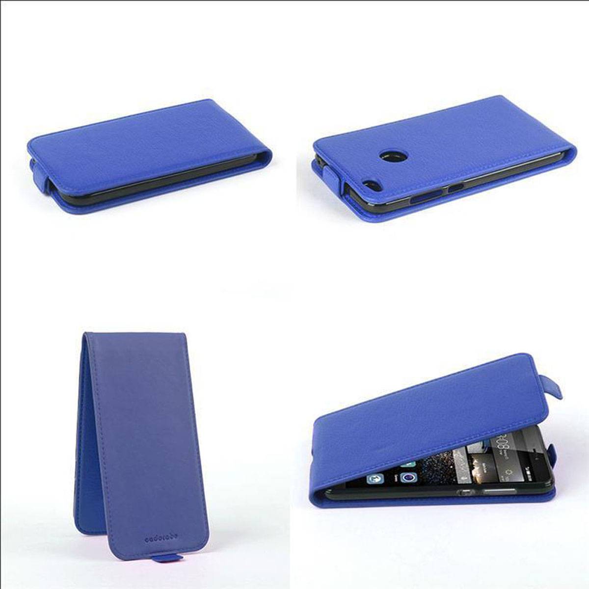 Cadorabo Schutzhülle für Huawei P8 LITE 2017 / P9 LITE 2017 Hülle in Blau Flip Etui Handyhülle Case Cover Kunstleder