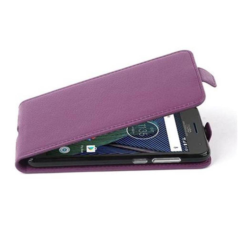 Cadorabo Schutzhülle für Motorola MOTO G5 PLUS Hülle in Lila Flip Etui Handyhülle Case Cover Kunstleder