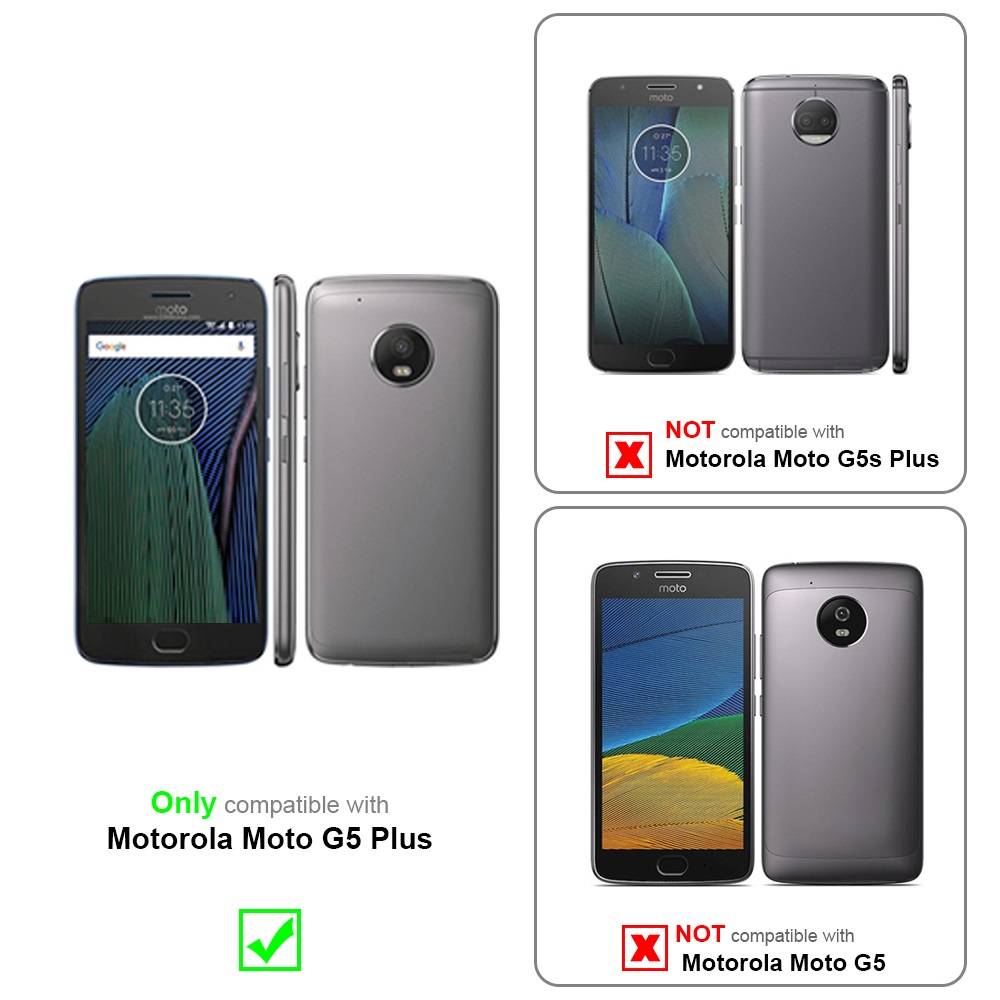 Cadorabo Schutzhülle für Motorola MOTO G5 PLUS Hülle in Lila Flip Etui Handyhülle Case Cover Kunstleder