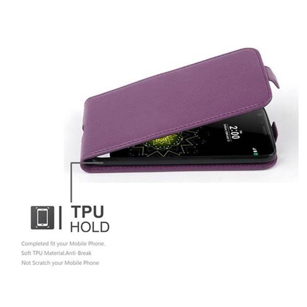 Cadorabo Schutzhülle für LG G5 Hülle in Lila Flip Etui Handyhülle Case Cover Kunstleder