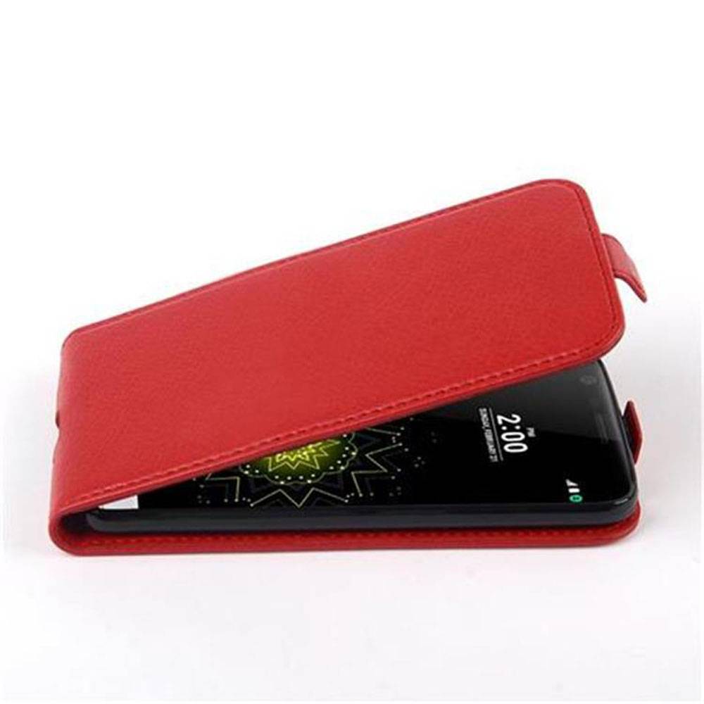 Cadorabo Schutzhülle für LG G5 Hülle in Rot Flip Etui Handyhülle Case Cover Kunstleder