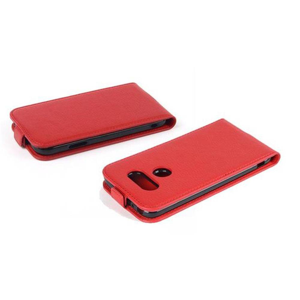 Cadorabo Schutzhülle für LG G5 Hülle in Rot Flip Etui Handyhülle Case Cover Kunstleder