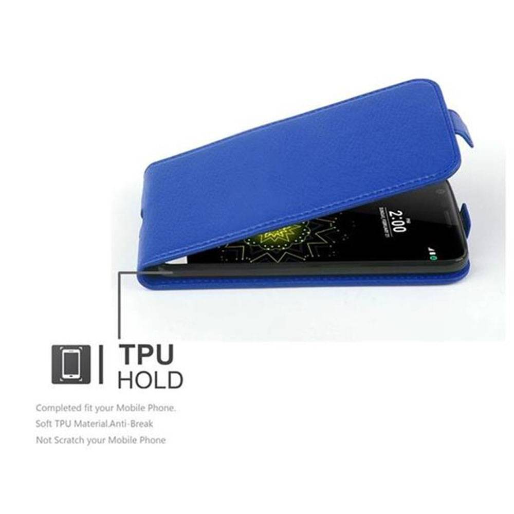 Cadorabo Schutzhülle für LG G5 Hülle in Blau Flip Etui Handyhülle Case Cover Kunstleder