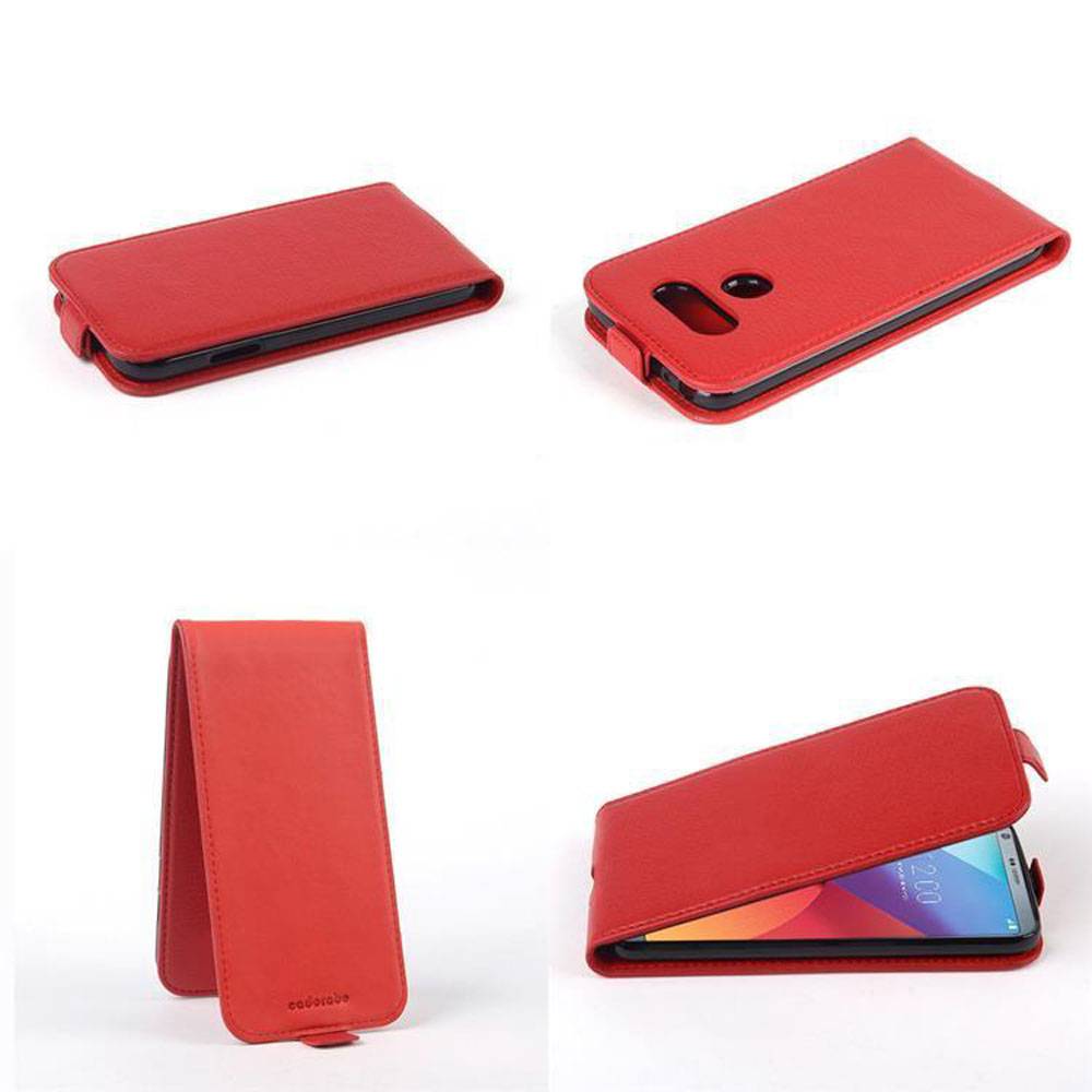 Cadorabo Schutzhülle für LG G6 Hülle in Rot Flip Etui Handyhülle Case Cover Kunstleder