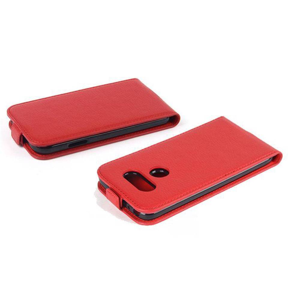 Cadorabo Schutzhülle für LG G6 Hülle in Rot Flip Etui Handyhülle Case Cover Kunstleder