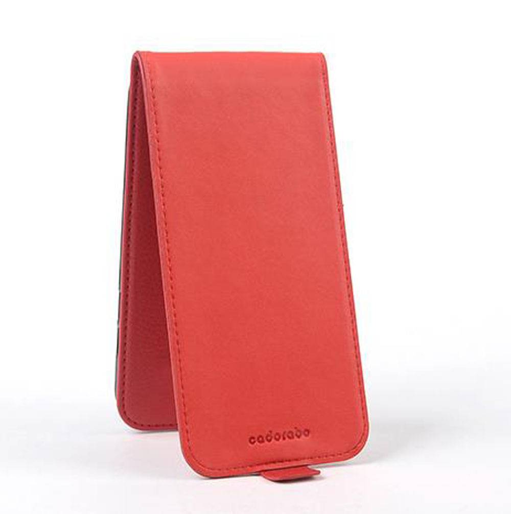 Cadorabo Schutzhülle für LG K8 2016 Hülle in Rot Flip Etui Handyhülle Case Cover Kunstleder