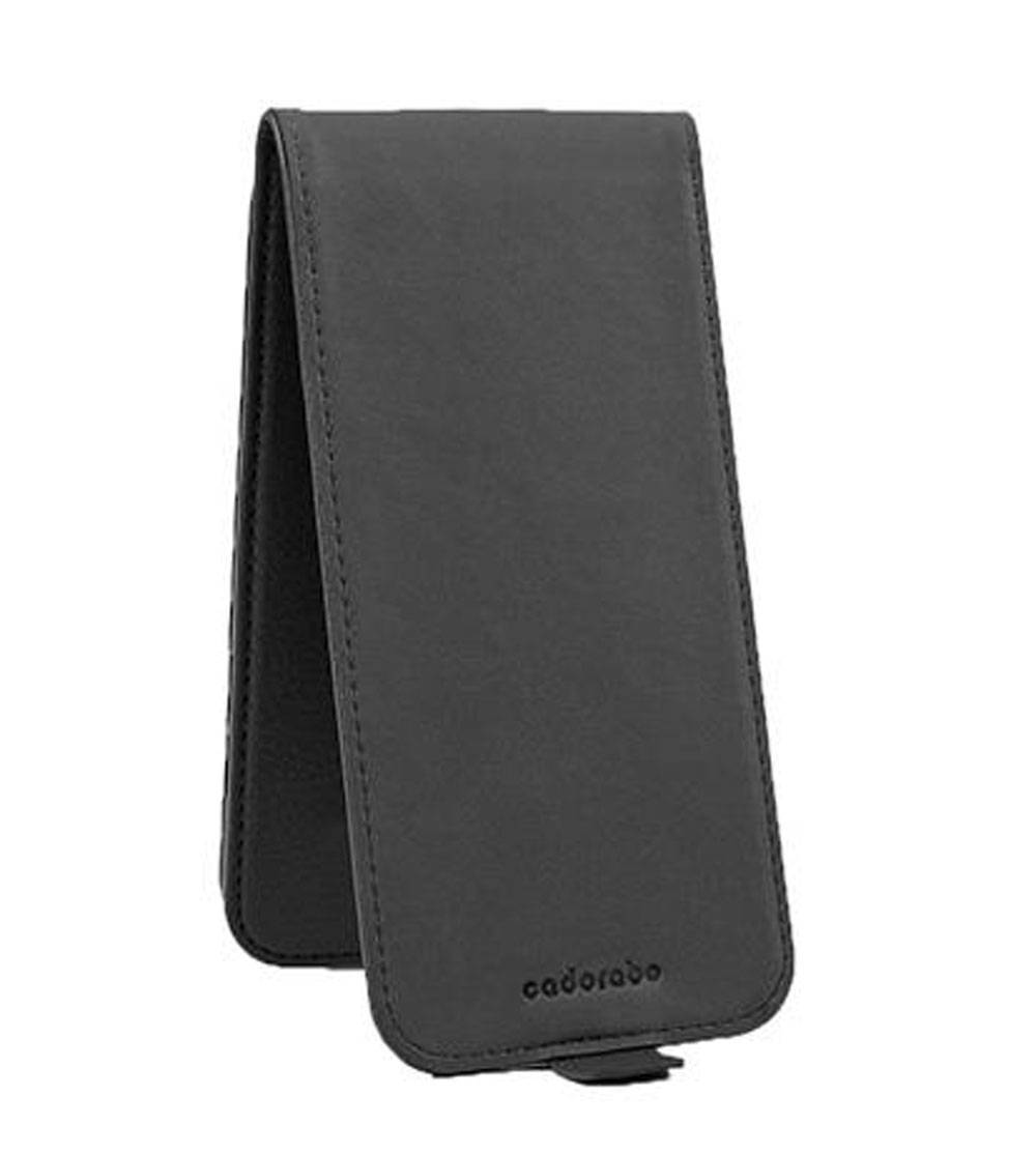 Cadorabo Schutzhülle für LG K8 2016 Hülle in Schwarz Flip Etui Handyhülle Case Cover Kunstleder