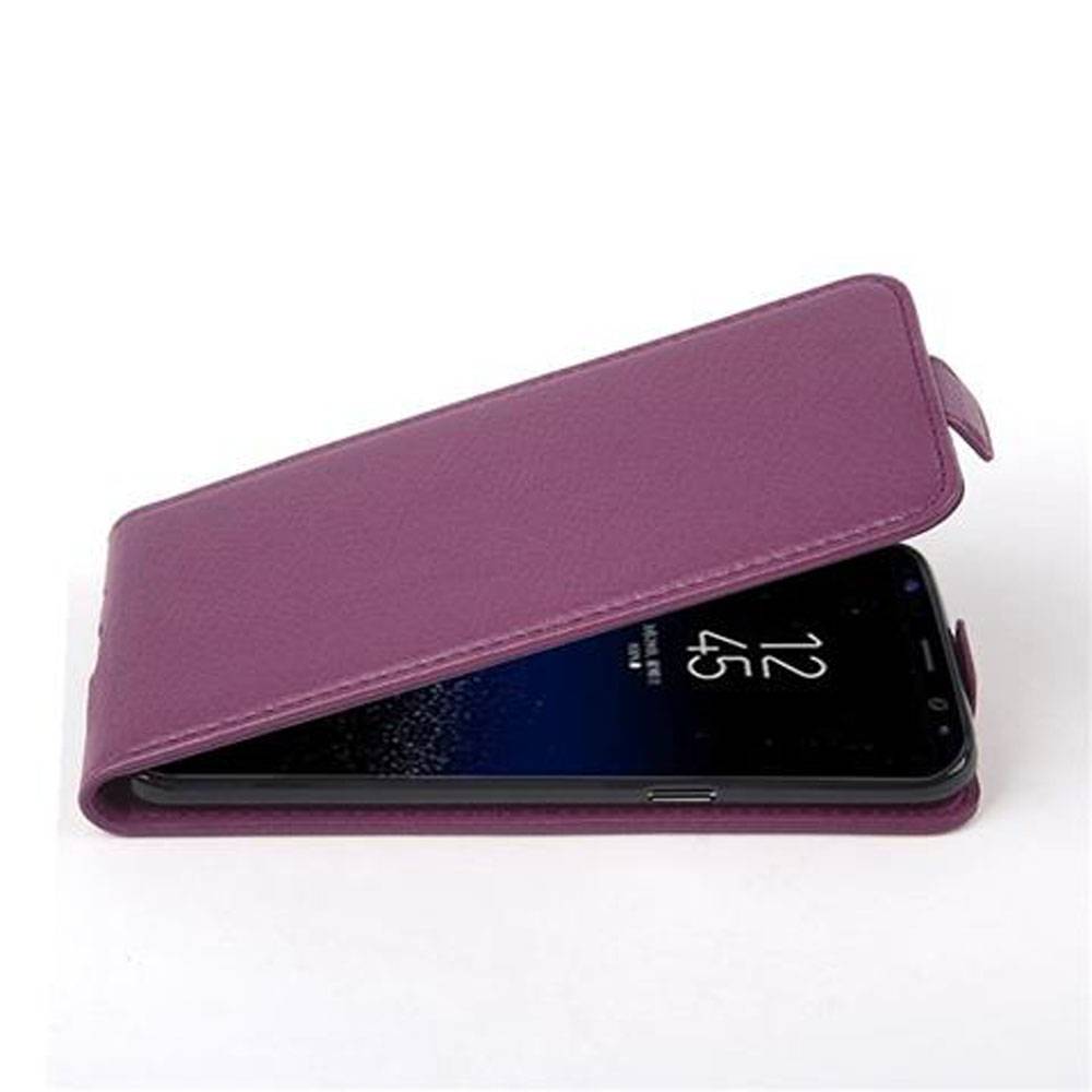 Cadorabo Schutzhülle für Samsung Galaxy S8 Hülle in Lila Flip Etui Handyhülle Case Cover Kunstleder