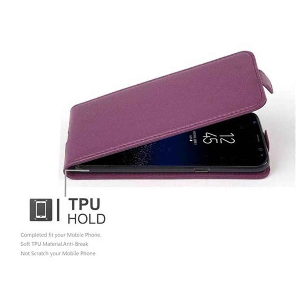 Cadorabo Schutzhülle für Samsung Galaxy S8 Hülle in Lila Flip Etui Handyhülle Case Cover Kunstleder