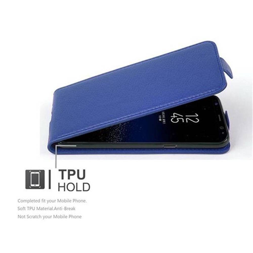 Cadorabo Schutzhülle für Samsung Galaxy S8 Hülle in Blau Flip Etui Handyhülle Case Cover Kunstleder