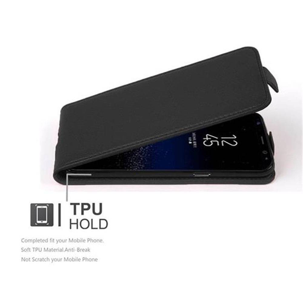 Cadorabo Schutzhülle für Samsung Galaxy S8 Hülle in Schwarz Flip Etui Handyhülle Case Cover Kunstleder