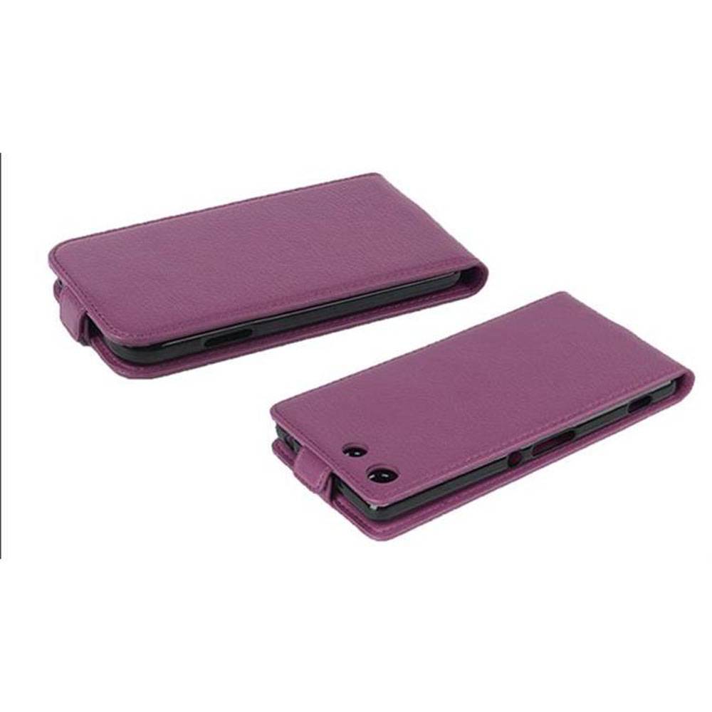 Cadorabo Schutzhülle für Sony Xperia M5 Hülle in Lila Flip Etui Handyhülle Case Cover Kunstleder