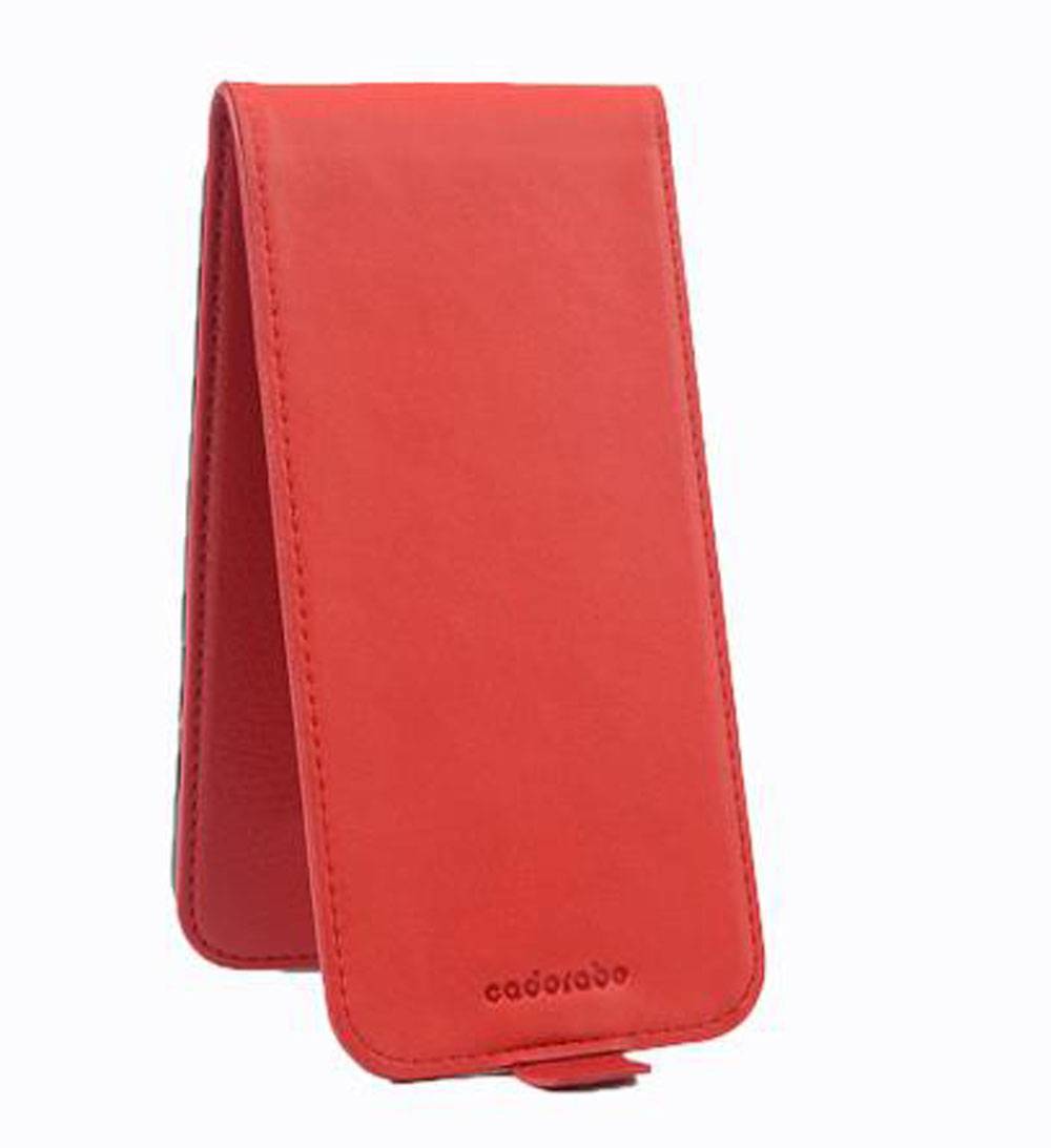 Cadorabo Schutzhülle für Sony Xperia M5 Hülle in Rot Flip Etui Handyhülle Case Cover Kunstleder