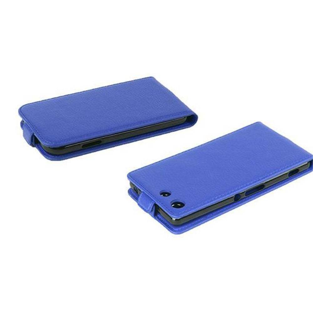 Cadorabo Schutzhülle für Sony Xperia M5 Hülle in Blau Flip Etui Handyhülle Case Cover Kunstleder