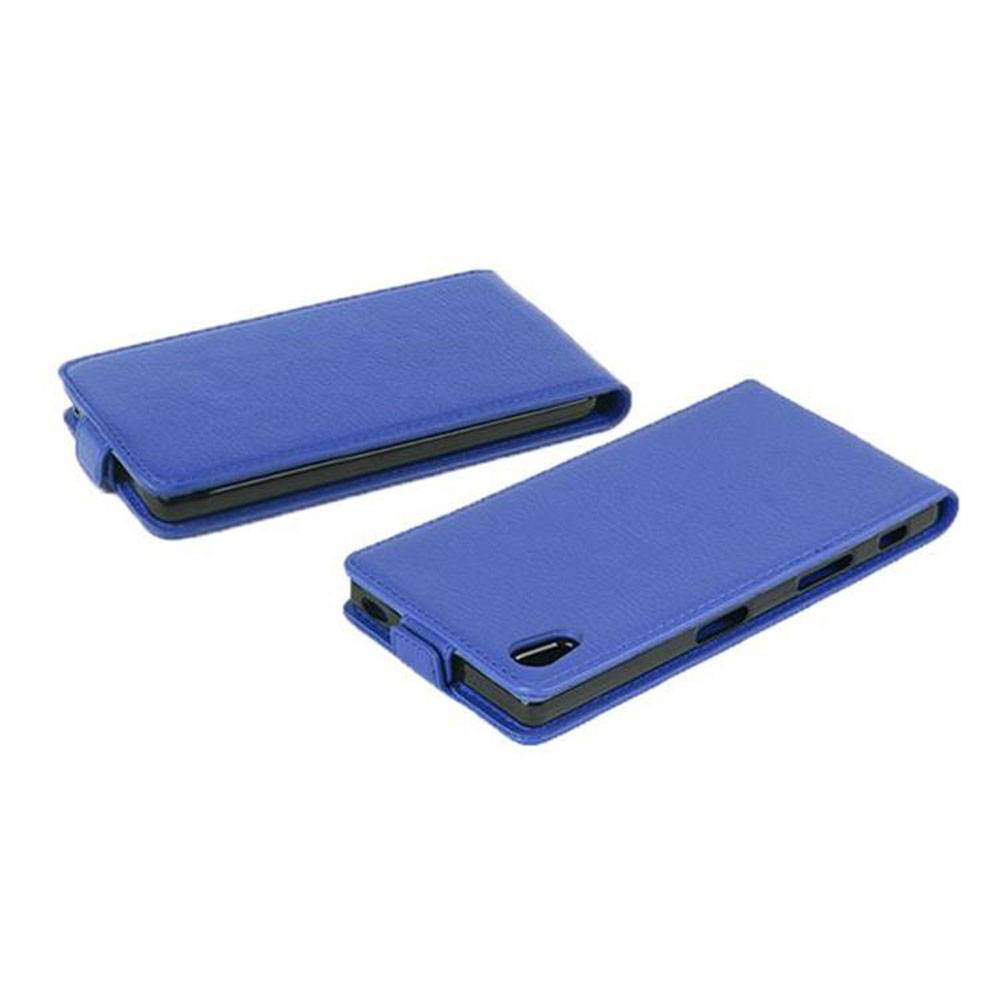 Cadorabo Schutzhülle für Sony Xperia X Hülle in Blau Flip Etui Handyhülle Case Cover Kunstleder