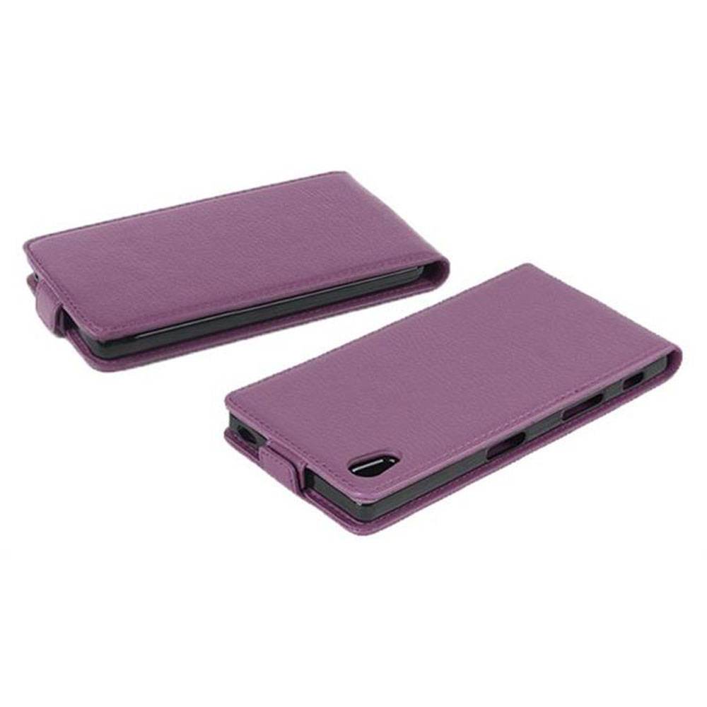 Cadorabo Schutzhülle für Sony Xperia X PERFORMANCE Hülle in Lila Flip Etui Handyhülle Case Cover Kunstleder