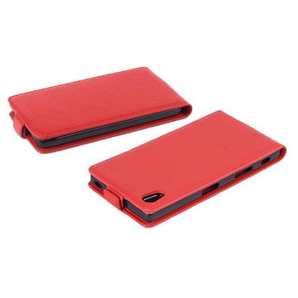 Cadorabo Schutzhülle für Sony Xperia X PERFORMANCE Hülle in Rot Flip Etui Handyhülle Case Cover Kunstleder