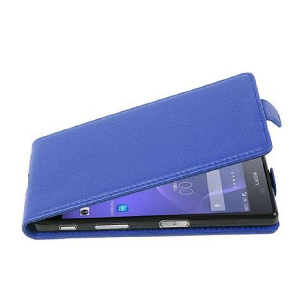 Cadorabo Schutzhülle für Sony Xperia X PERFORMANCE Hülle in Blau Flip Etui Handyhülle Case Cover Kunstleder