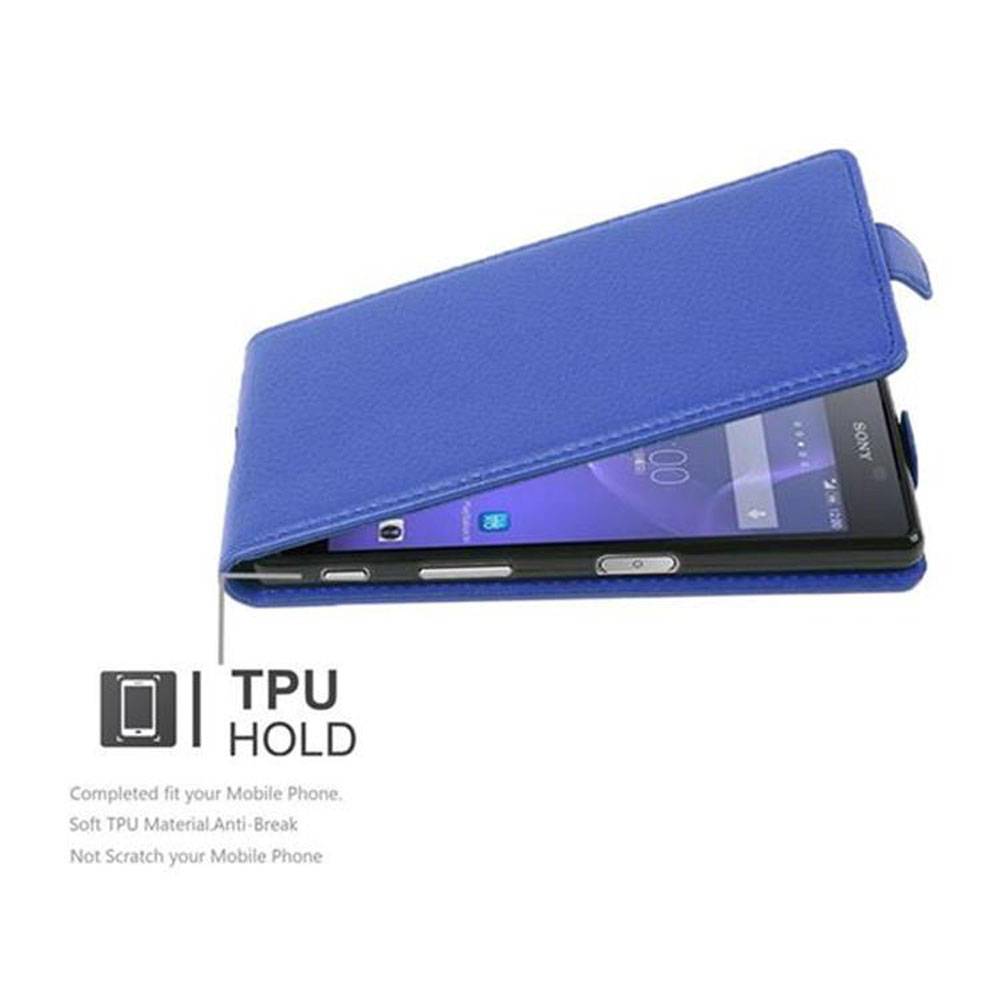 Cadorabo Schutzhülle für Sony Xperia X PERFORMANCE Hülle in Blau Flip Etui Handyhülle Case Cover Kunstleder