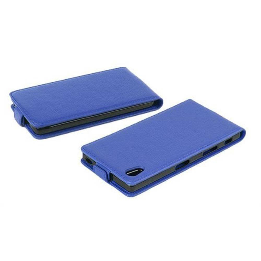 Cadorabo Schutzhülle für Sony Xperia X PERFORMANCE Hülle in Blau Flip Etui Handyhülle Case Cover Kunstleder