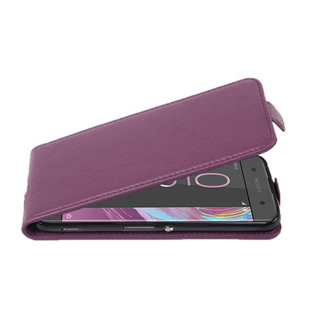 Cadorabo Schutzhülle für Sony Xperia XA Hülle in Lila Flip Etui Handyhülle Case Cover Kunstleder