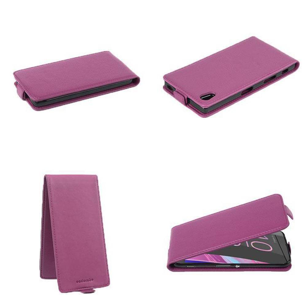 Cadorabo Schutzhülle für Sony Xperia XA Hülle in Lila Flip Etui Handyhülle Case Cover Kunstleder
