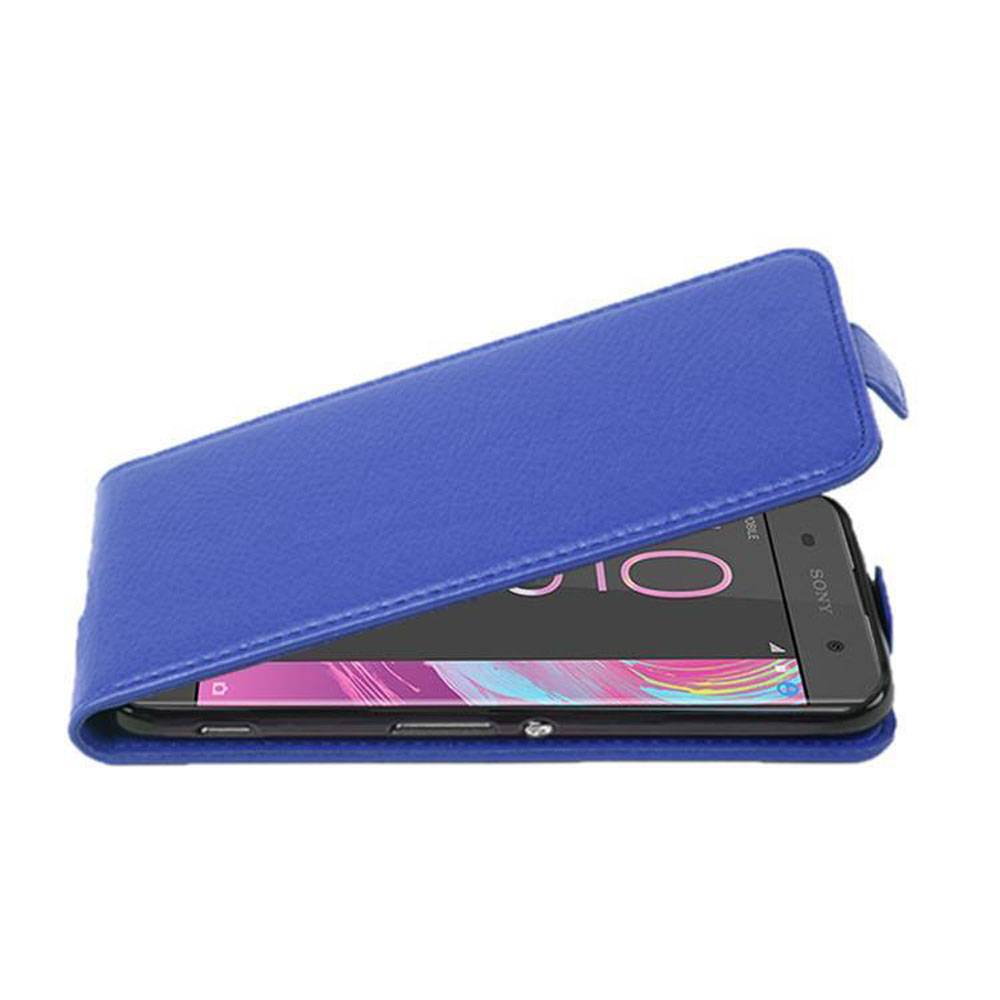 Cadorabo Schutzhülle für Sony Xperia XA Hülle in Blau Flip Etui Handyhülle Case Cover Kunstleder