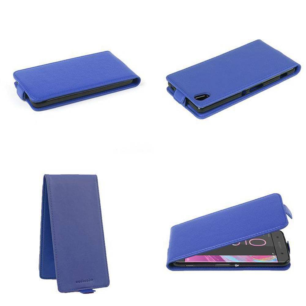 Cadorabo Schutzhülle für Sony Xperia XA Hülle in Blau Flip Etui Handyhülle Case Cover Kunstleder