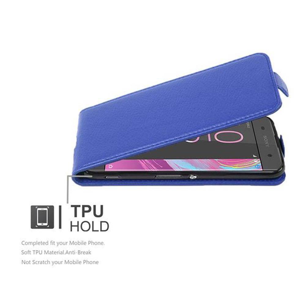 Cadorabo Schutzhülle für Sony Xperia XA Hülle in Blau Flip Etui Handyhülle Case Cover Kunstleder