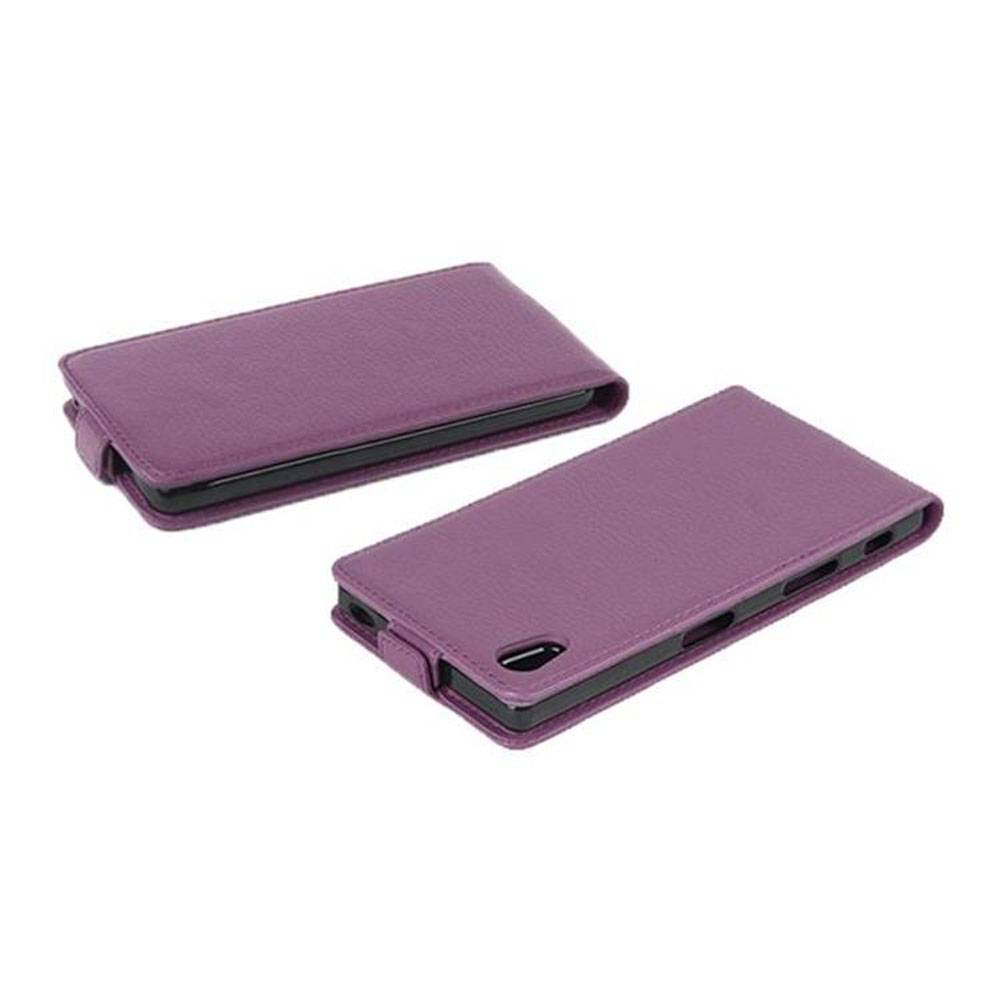 Cadorabo Schutzhülle für Sony Xperia Z5 Hülle in Lila Flip Etui Handyhülle Case Cover Kunstleder