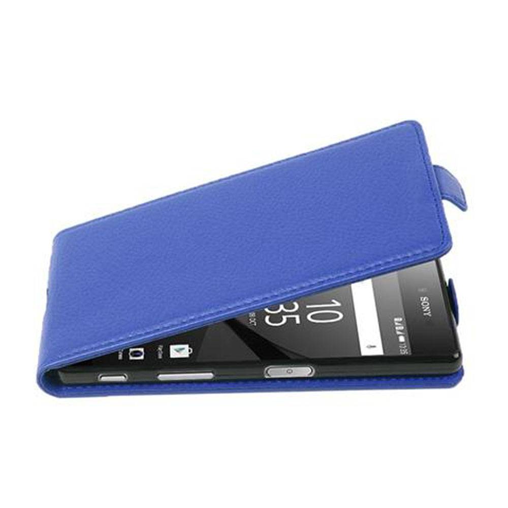 Cadorabo Schutzhülle für Sony Xperia Z5 Hülle in Blau Flip Etui Handyhülle Case Cover Kunstleder