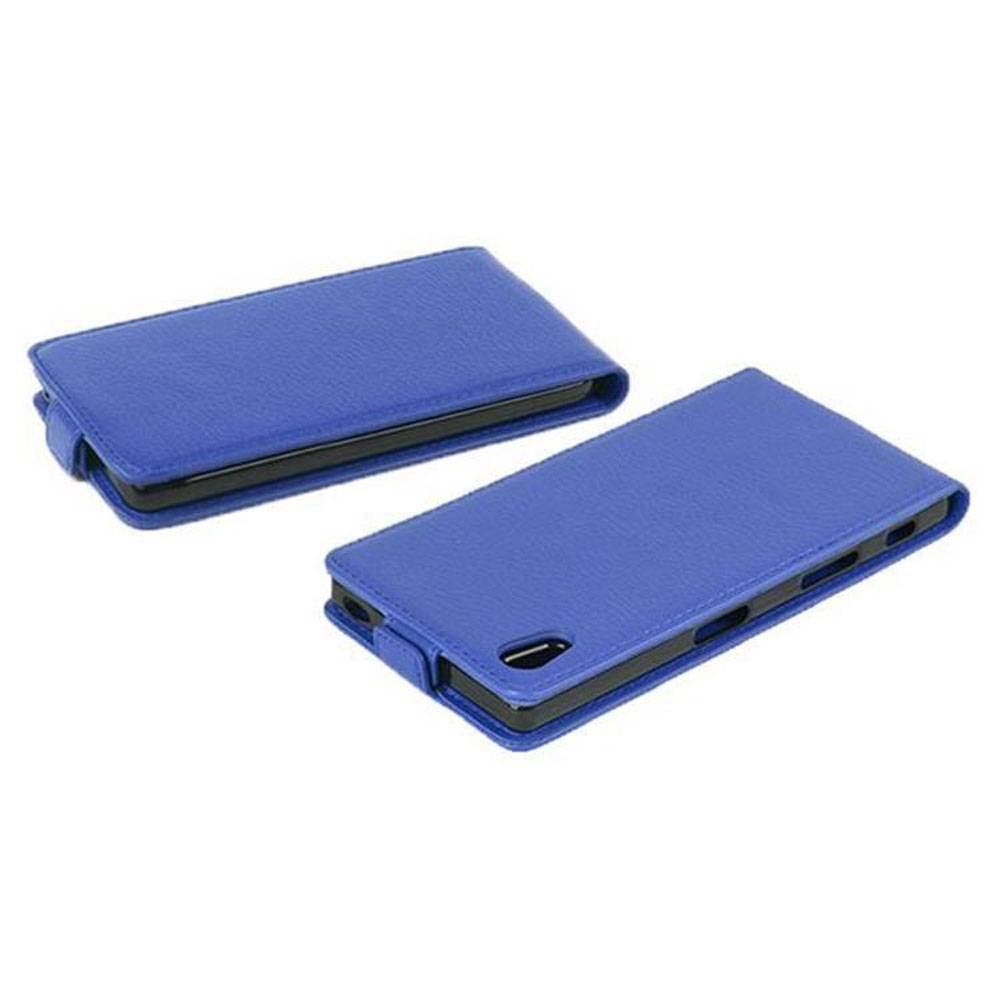 Cadorabo Schutzhülle für Sony Xperia Z5 Hülle in Blau Flip Etui Handyhülle Case Cover Kunstleder