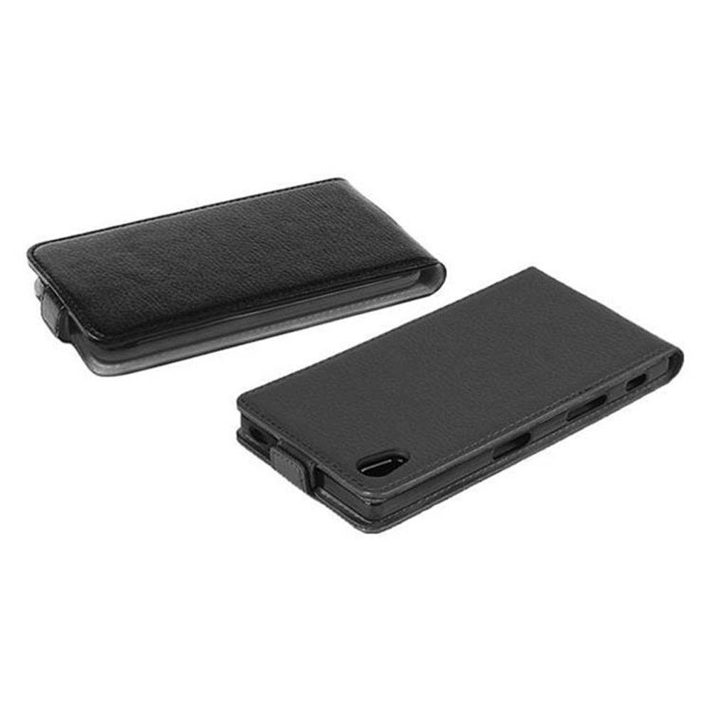 Cadorabo Schutzhülle für Sony Xperia Z5 Hülle in Schwarz Flip Etui Handyhülle Case Cover Kunstleder