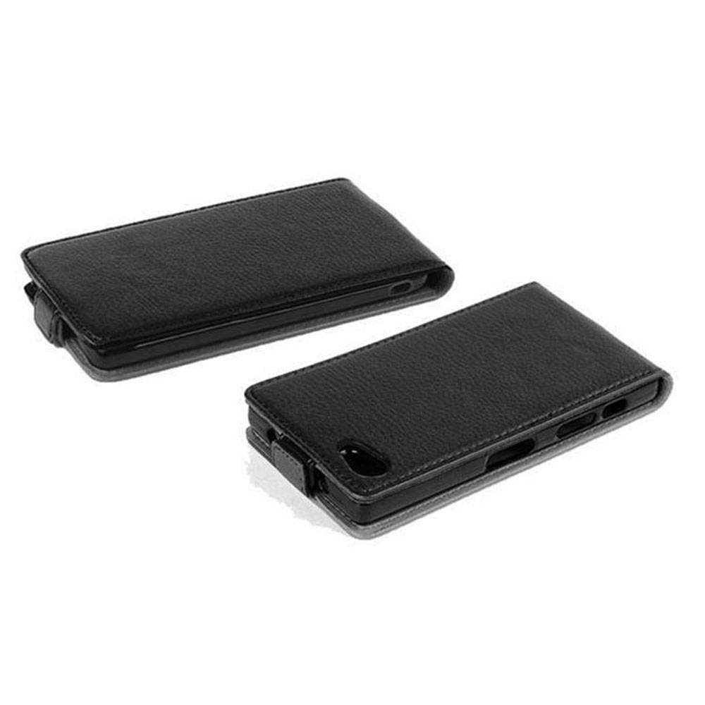 Cadorabo Schutzhülle für Sony Xperia Z5 COMPACT Hülle in Schwarz Flip Etui Handyhülle Case Cover Kunstleder