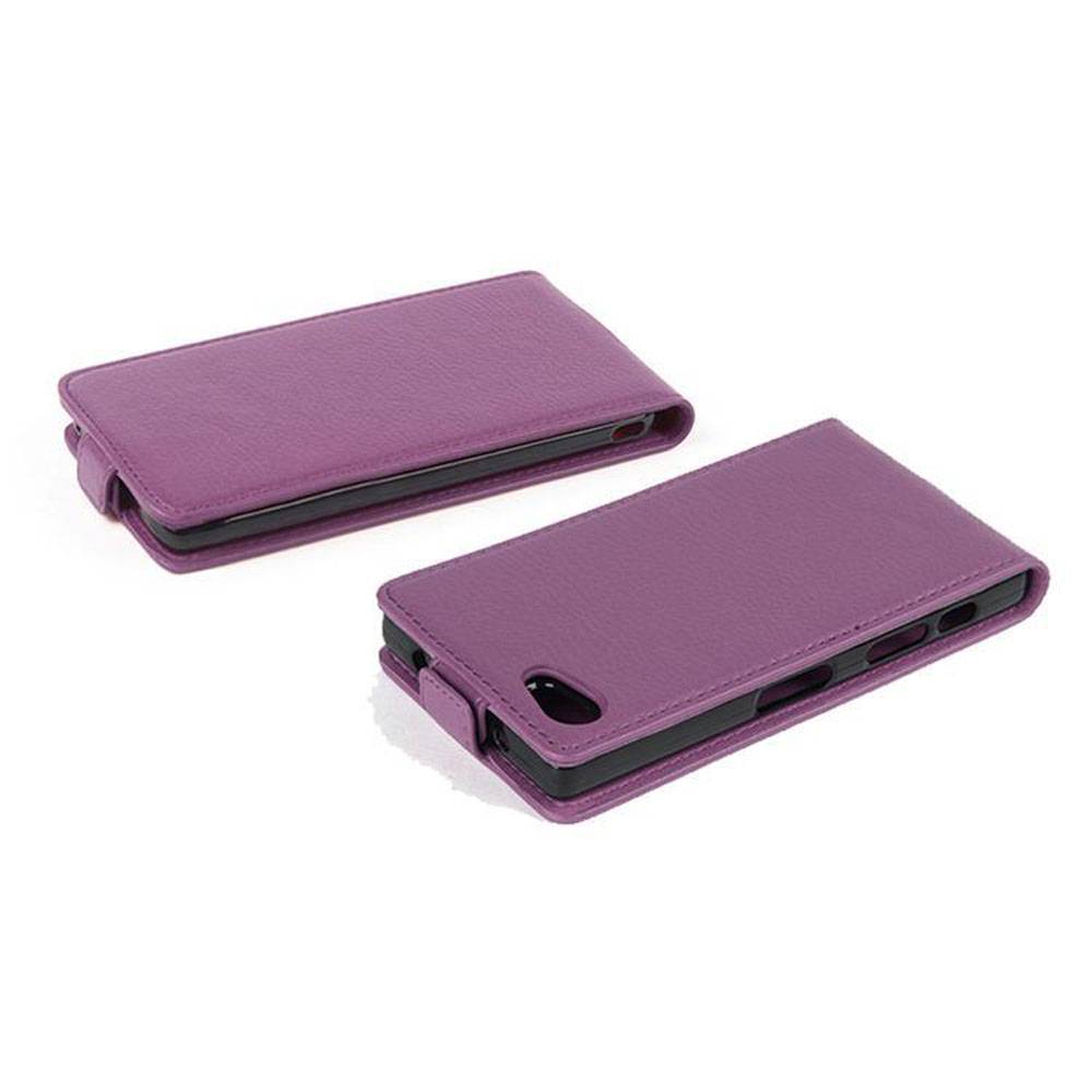Cadorabo Schutzhülle für Sony Xperia Z5 PREMIUM Hülle in Lila Flip Etui Handyhülle Case Cover Kunstleder