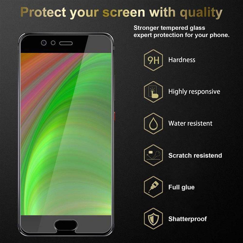 Cadorabo Panzer Folie für Huawei P10 Schutzfolie in Transparent Gehärtetes Tempered Display-Schutzglas