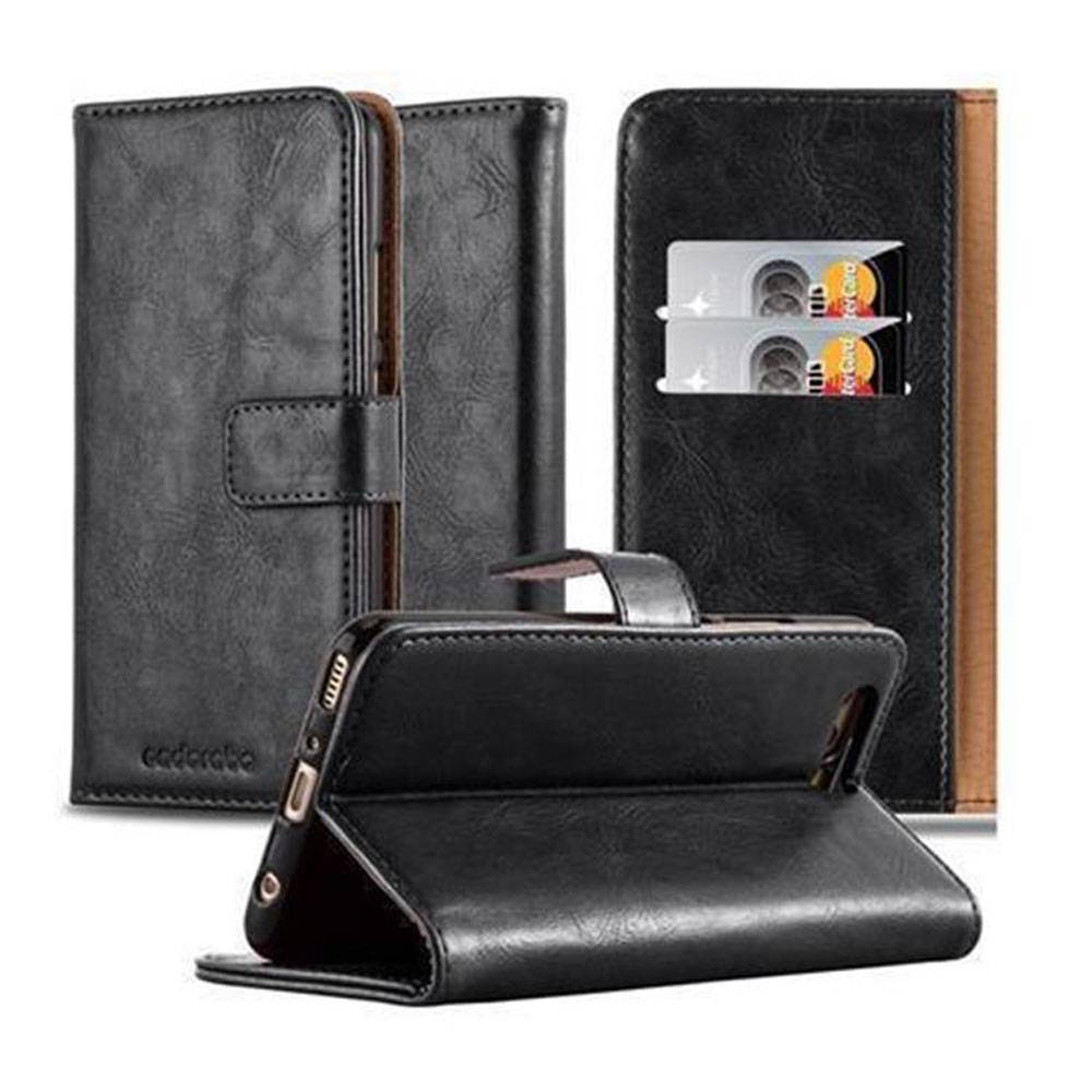 Cadorabo Hülle für Huawei P10 Schutzhülle in Schwarz Handyhülle Book Tasche Case Etui Luxury