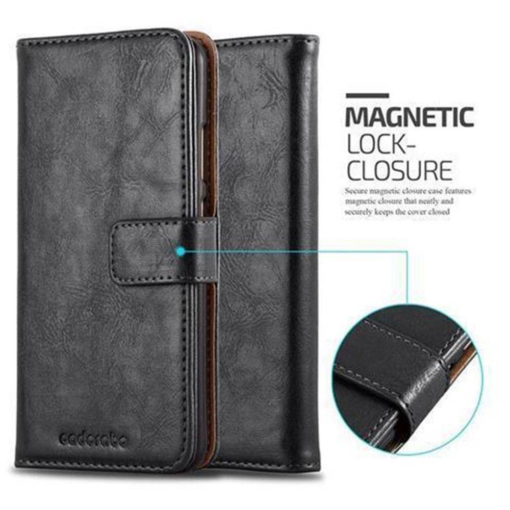 Cadorabo Hülle für Huawei P10 Schutzhülle in Schwarz Handyhülle Book Tasche Case Etui Luxury